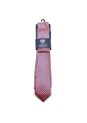 1880 Club Print Handmade Tie and Pocket Square, Pink Multi