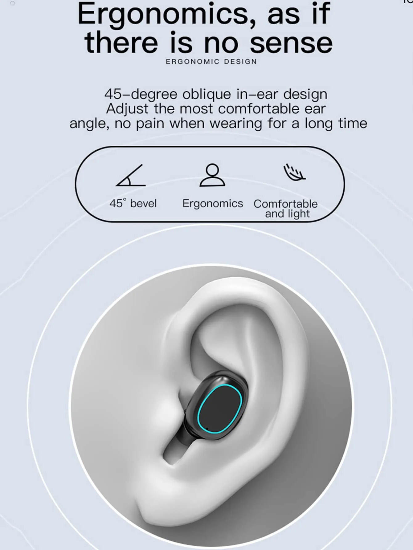 1pc Luminous Digital Display Wireless Headset