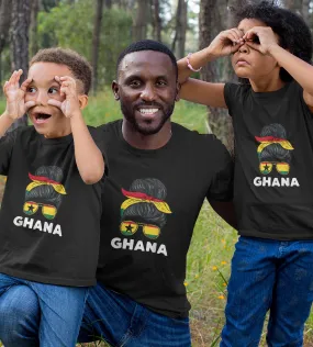 1sttheworld T-Shirt - Ghana Girl Wear Sunglasses T-Shirt Black A35