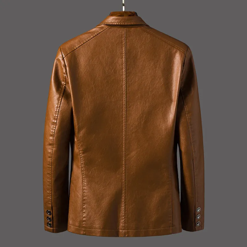 2020 Spring Pu Jackets Men Solid Color Leather Coat Casual Motorcycle Biker Leather Jacket Male Clot