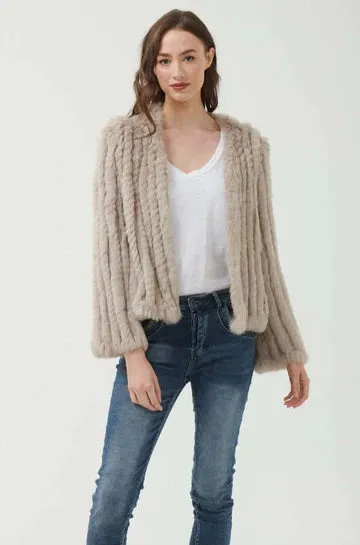 365 Days Short Fur Jacket -  Stone