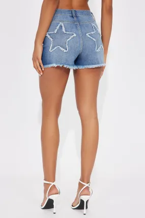 Always The Star Stretch Denim Shorts - Medium Wash