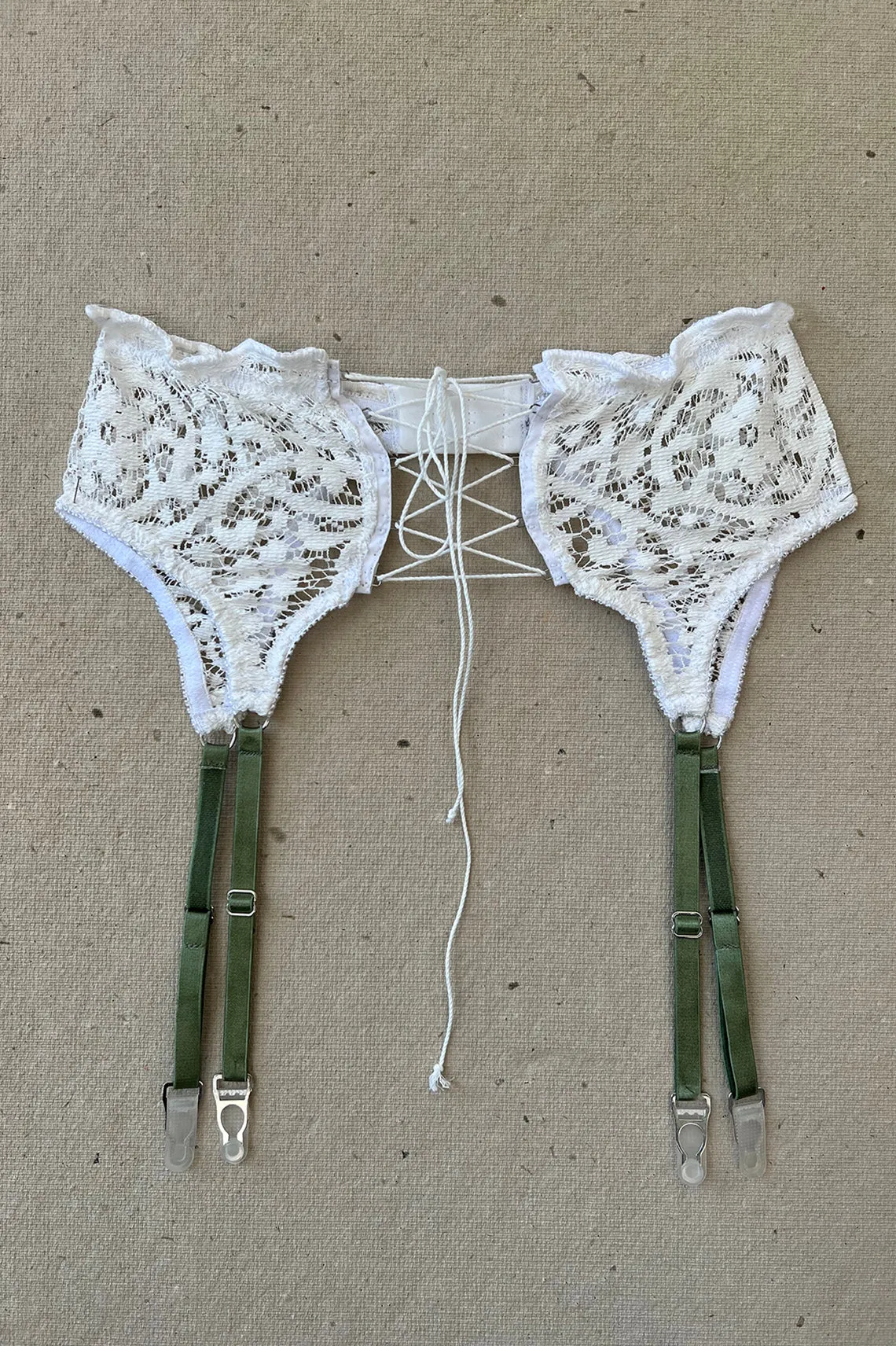 Anaphora Garter Belt in Upcycled Vintage Crochet Lace