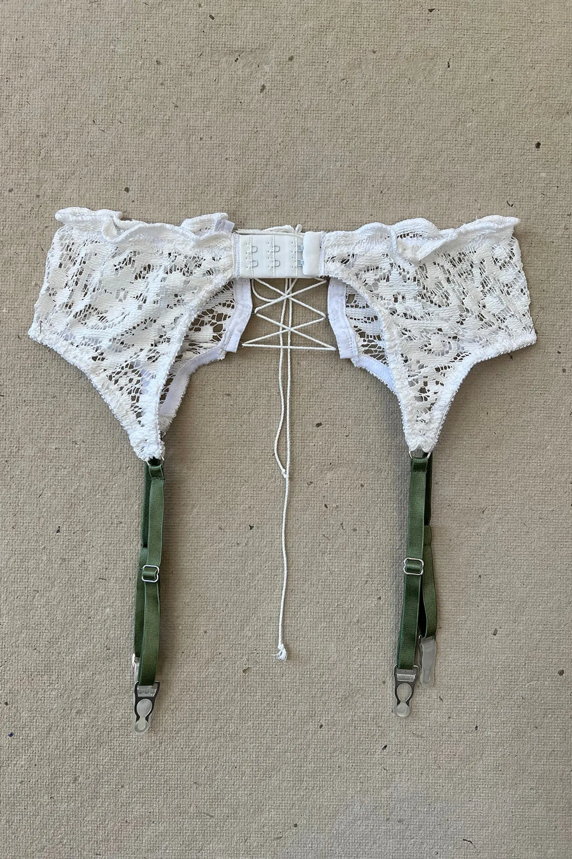 Anaphora Garter Belt in Upcycled Vintage Crochet Lace