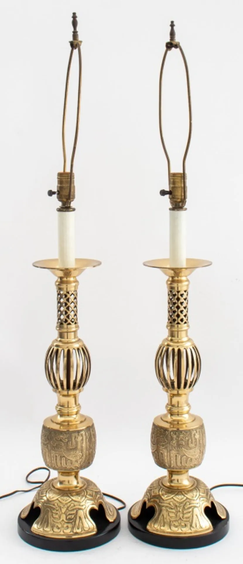 Asian Modern Style Brass Table Lamps, 1970s