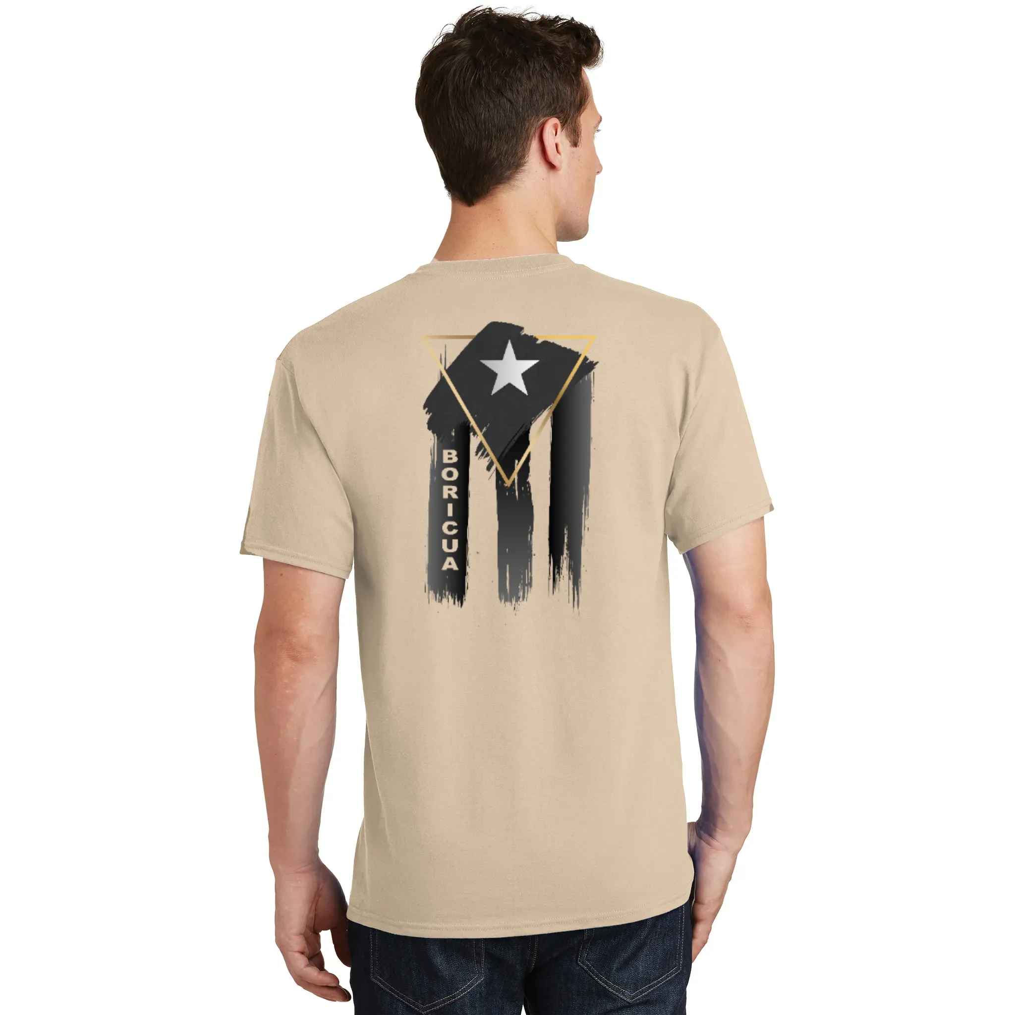 Badass Boricua Front and Back Image T-Shirt