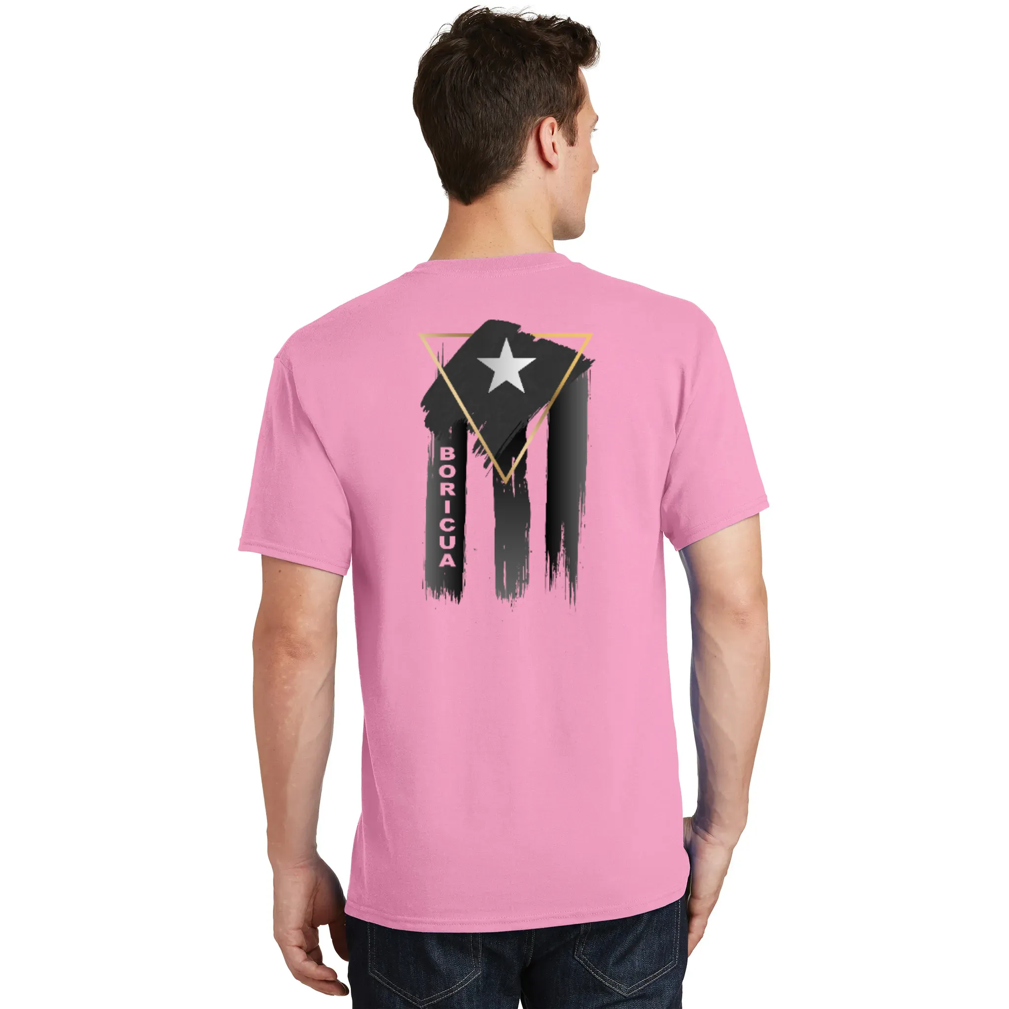 Badass Boricua Front and Back Image T-Shirt