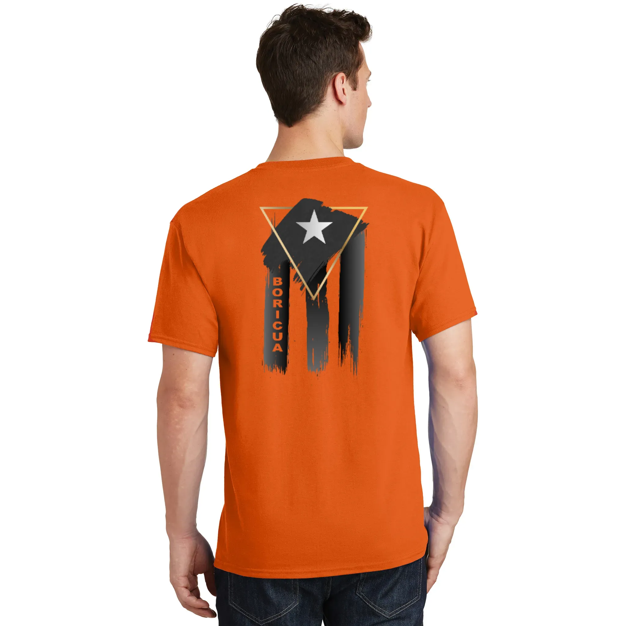 Badass Boricua Front and Back Image T-Shirt