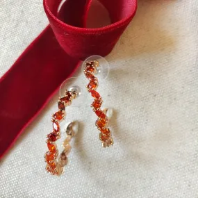 Constellation Hoop Earrings - Ombre Red