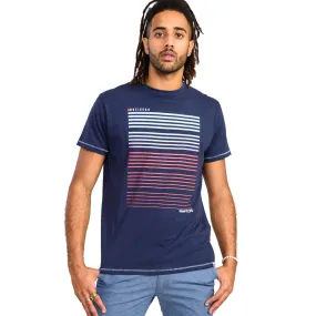 D555 Gradient Line Printed Tee - Navy