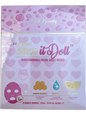 Doll Beauty Pink Face It Doll Biodegradable Facial Sheet Masks