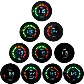 DRAGON GAUGE 2 52mm Boost/Water Temp/Oil Temp/Oil Pressure/Tachometer/Volt/Air Fuel Ratio/EGT/Vacuum Meter Digital Gauge Pods