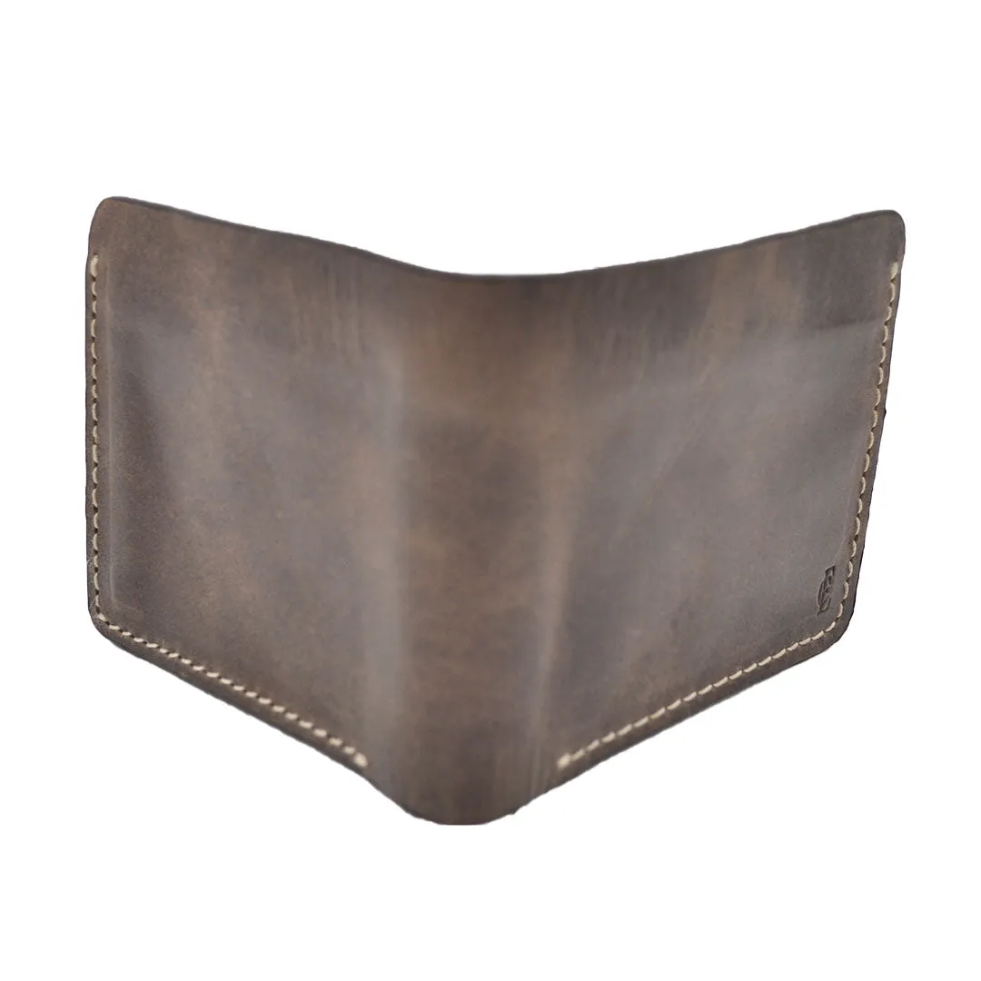 E.C. Men's Leather Crazy Brown Bifold Wallet