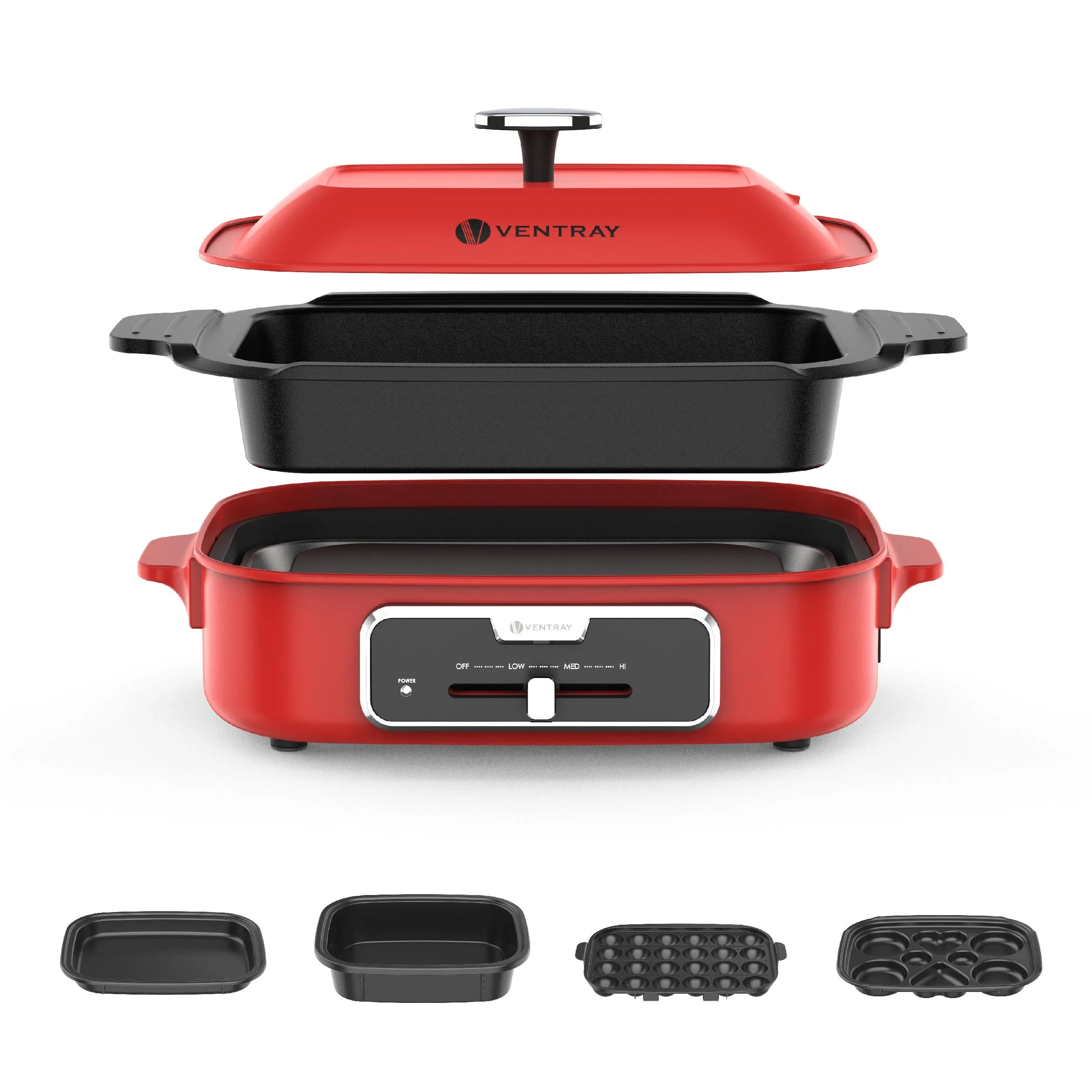 EL-GRILL Electric Indoor Grill Set with 5 Nonstick Pan