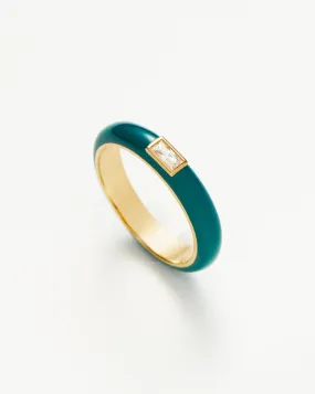 Enamel & Stone Stacking Ring