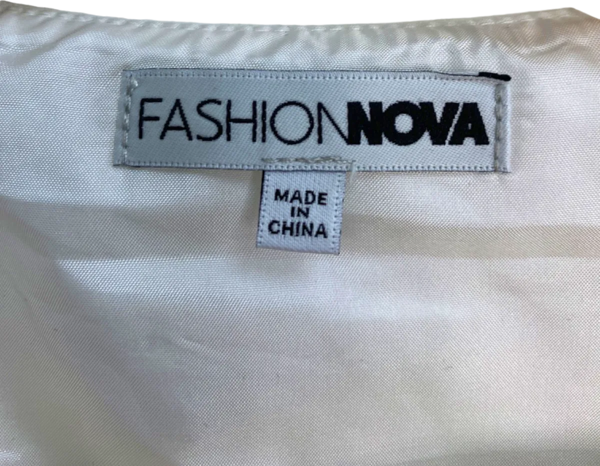 Fashion Nova White Button-Down Sleeveless Vest UK 8