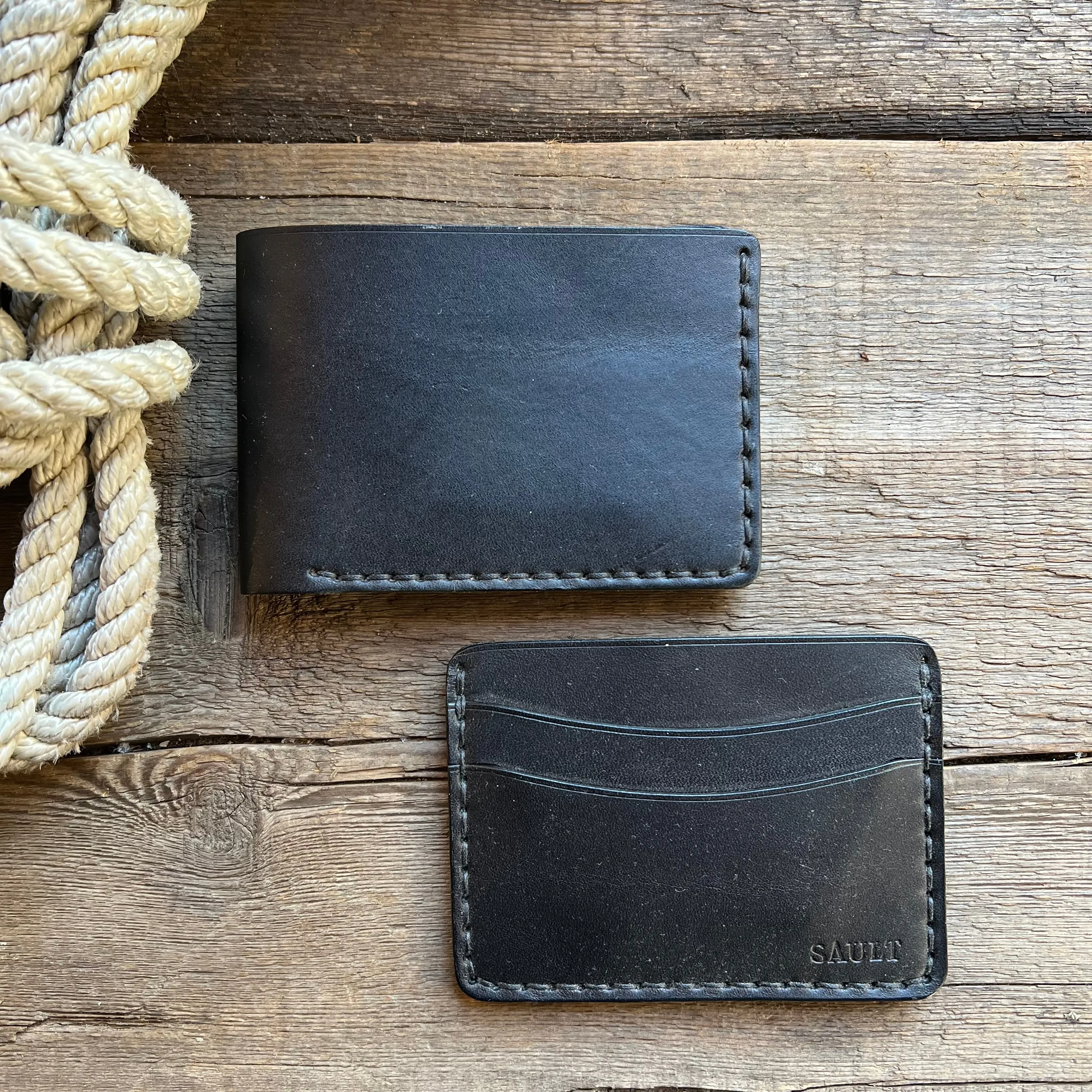 Hand Stitched Wallet, Black