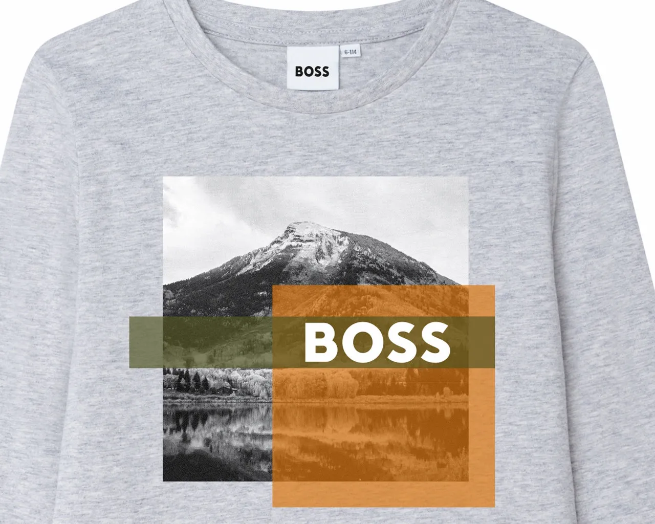 Hugo Boss Junior's J25M19 A32 Long Sleeves T-Shirt Grey