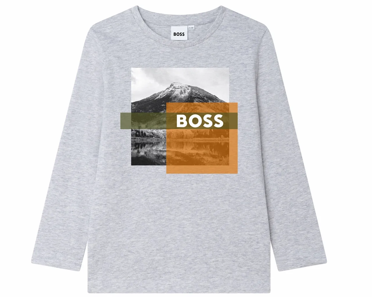 Hugo Boss Junior's J25M19 A32 Long Sleeves T-Shirt Grey