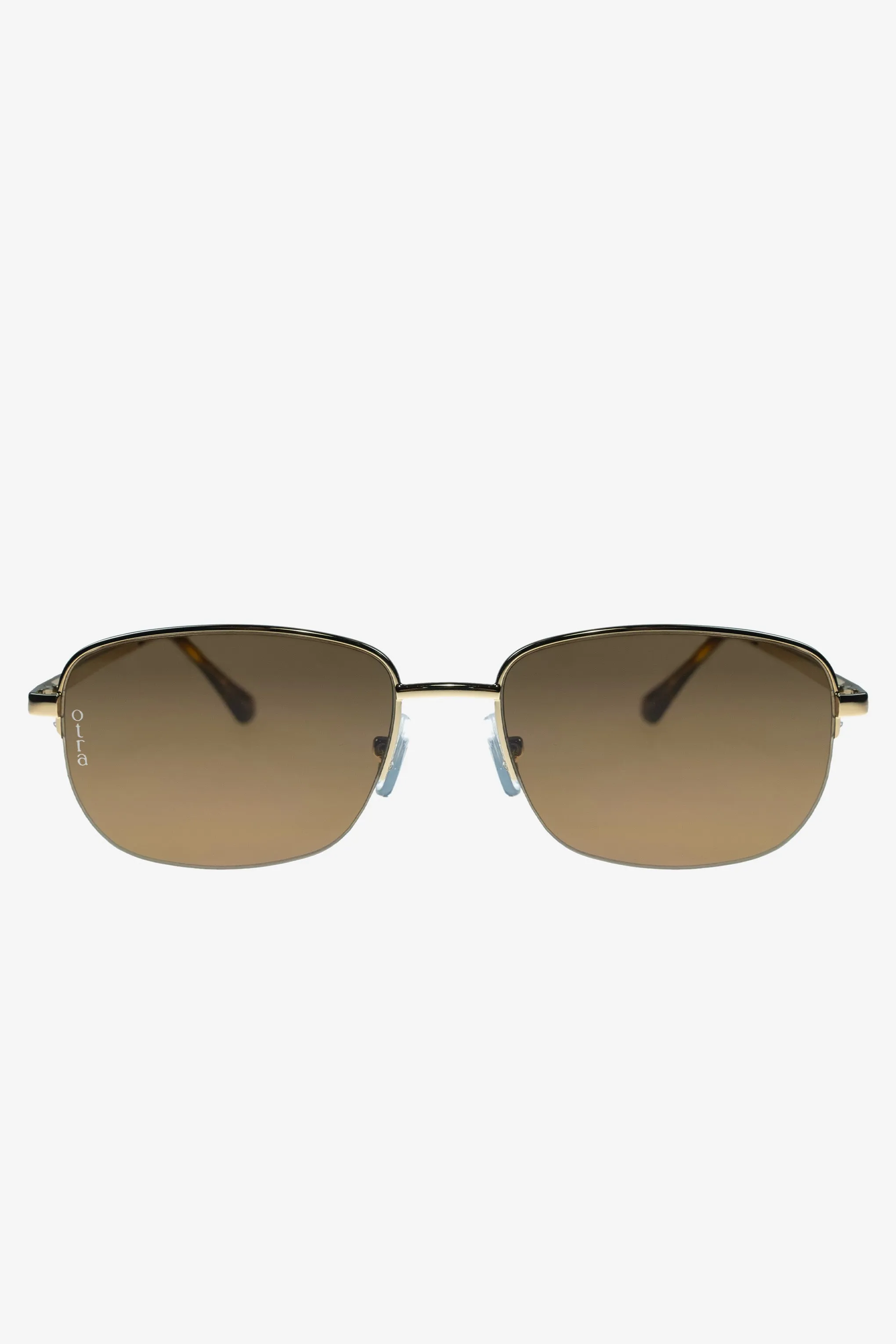 Junior | Otra Gold Small Rectangular Vintage Style Sunglasses