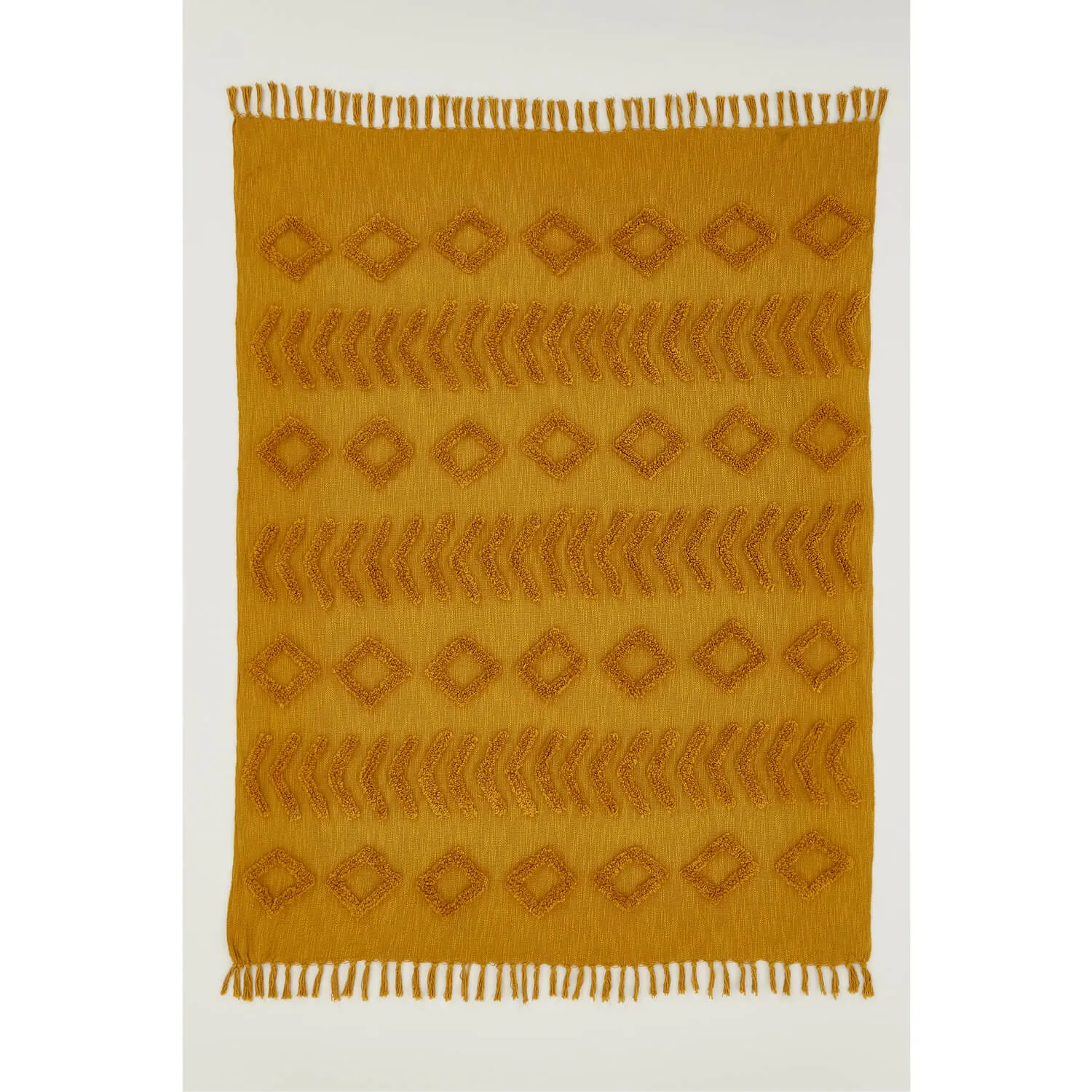 Kabeli Tufted 130x170cm Blanket Throw - Ochre