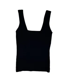 Knit Square Neck Tank (Black)