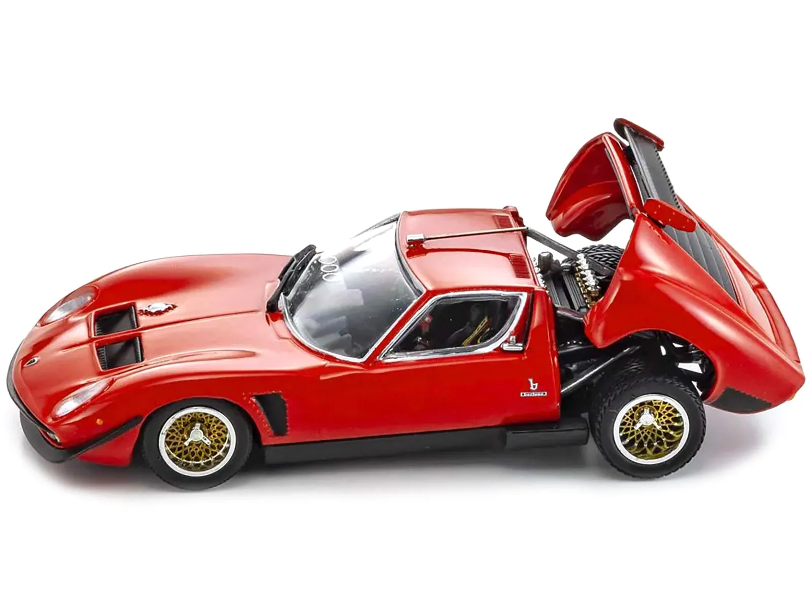 Lamborghini Miura SVR Red with Black Accents and Gold Wheels 1/43 Diecast Model Car by Kyosho