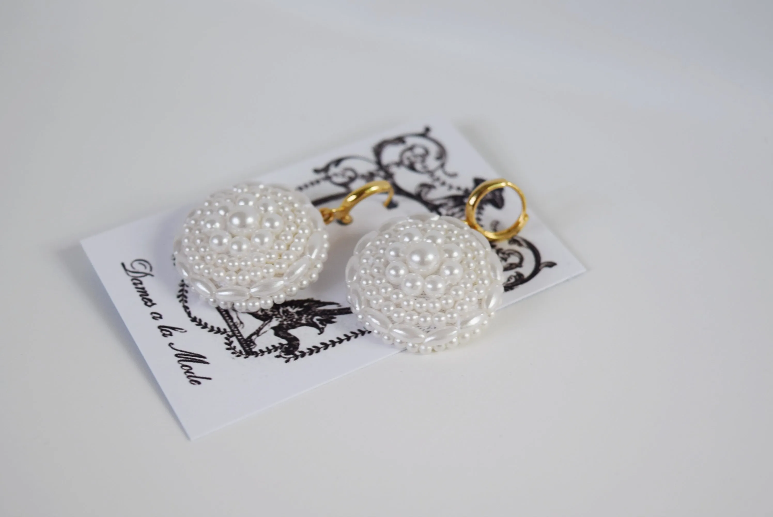 Large Pearl Cluster Earrings