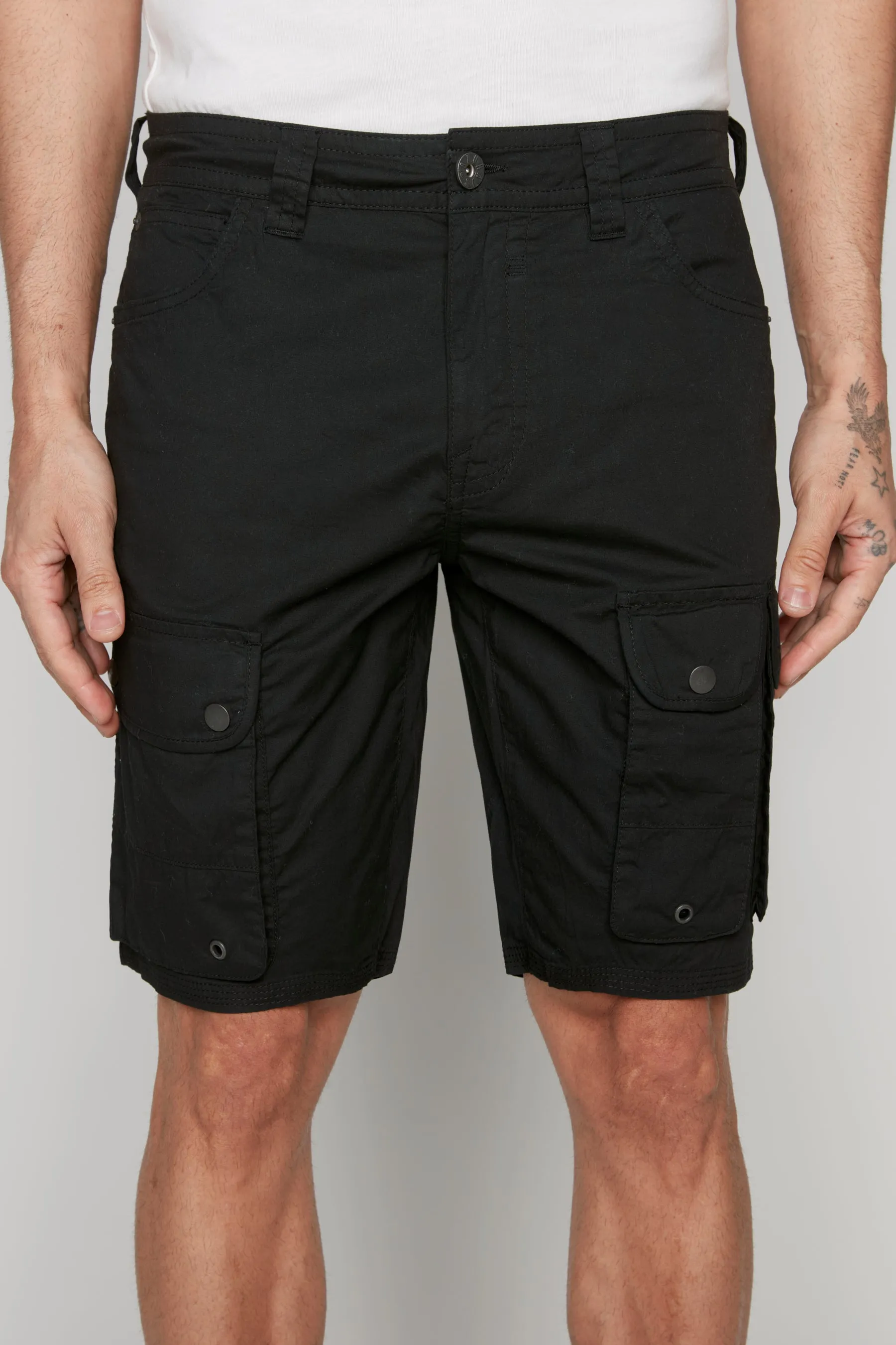 Men's Snap Cargo Poplin Short - Black