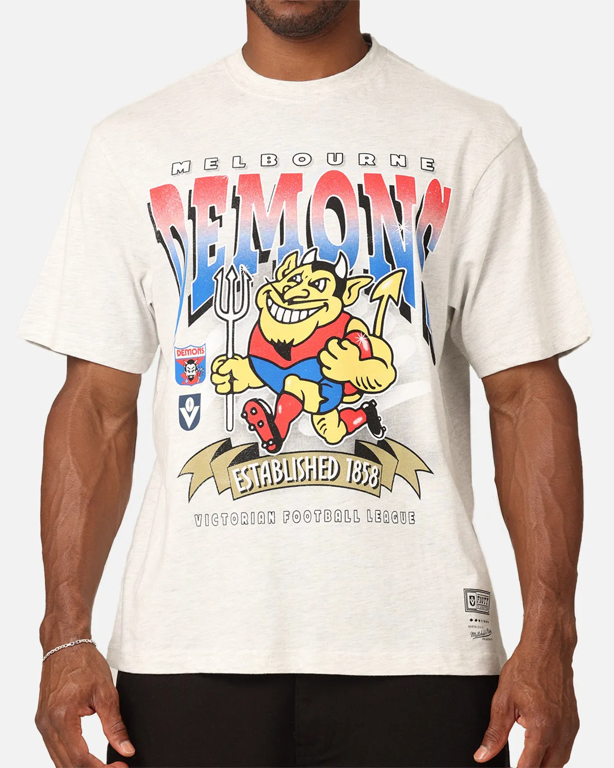 Mitchell & Ness Melbourne Demons Character T-Shirt Silver Marle