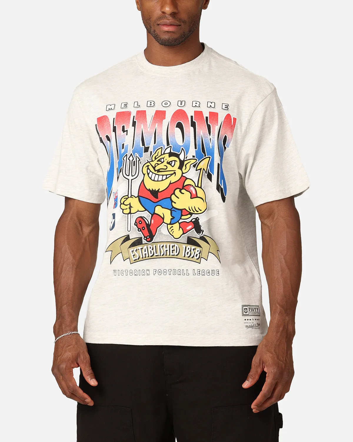 Mitchell & Ness Melbourne Demons Character T-Shirt Silver Marle