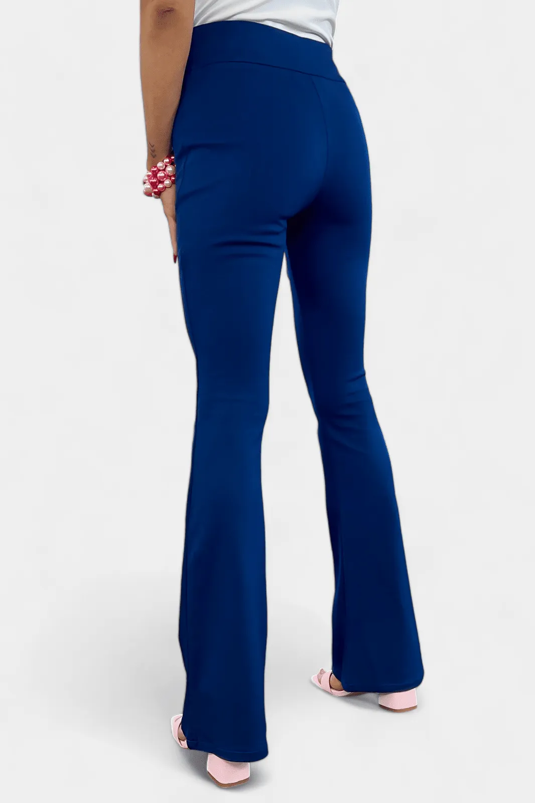 Navy High Waisted Flare Pants [NO RETURNS]