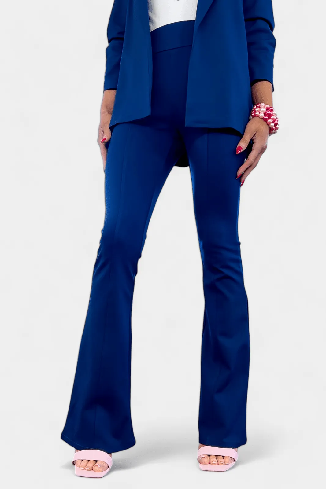 Navy High Waisted Flare Pants [NO RETURNS]