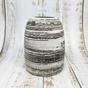 NEW! Black with Thin Horizontal Lines Vase by SRS Ceramics