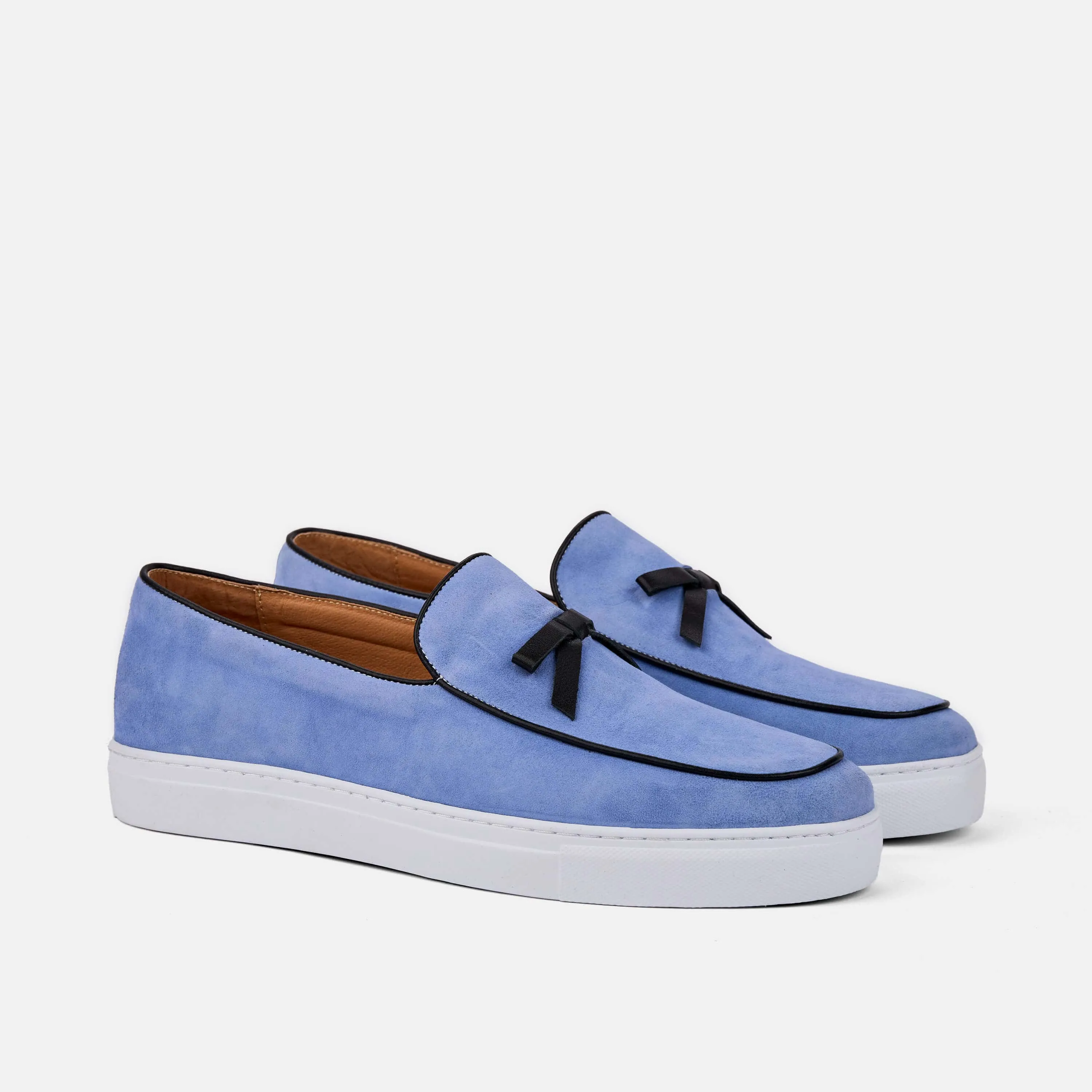 Odell Ivy Blue Suede Belgian Loafer Sneakers