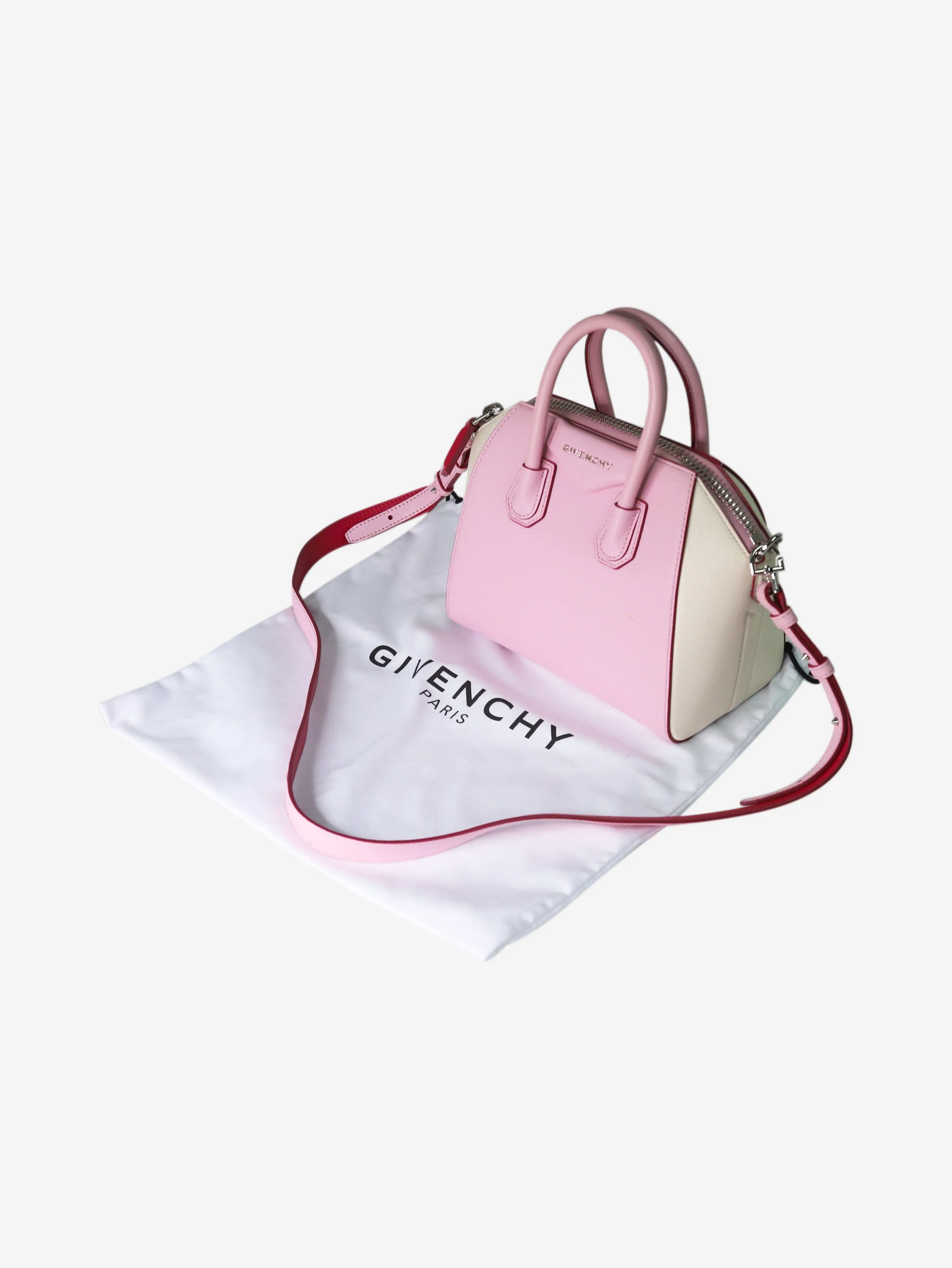 Pink Antigona leather shoulder bag