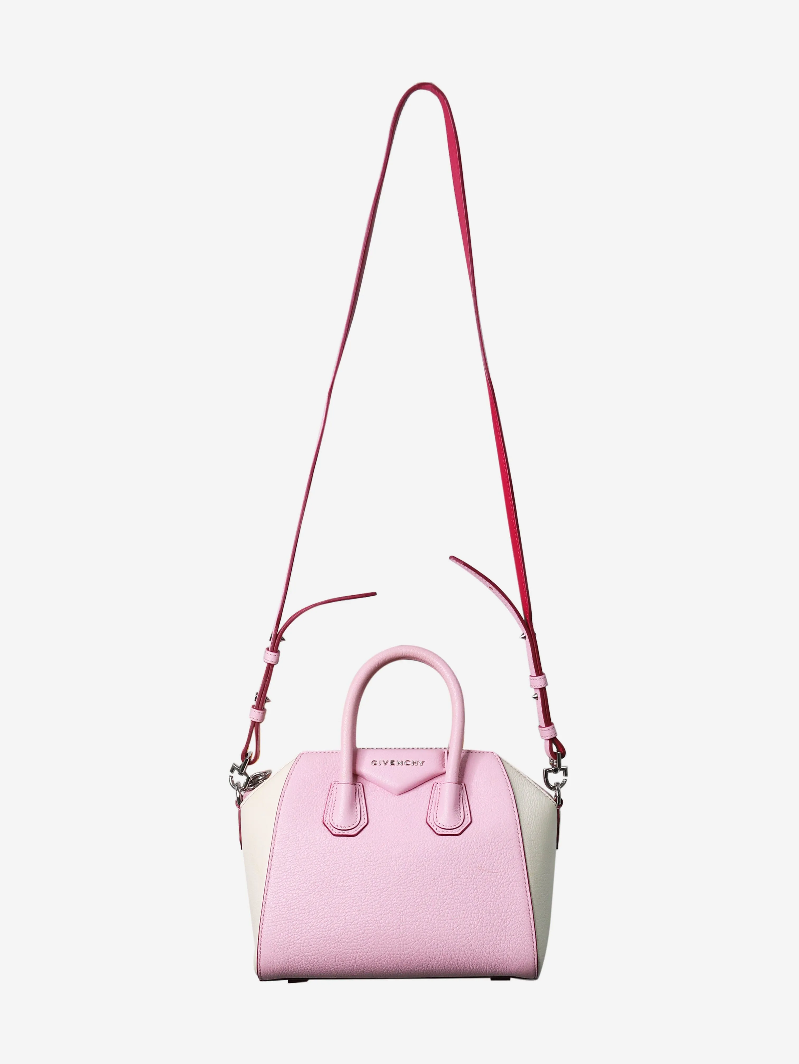 Pink Antigona leather shoulder bag