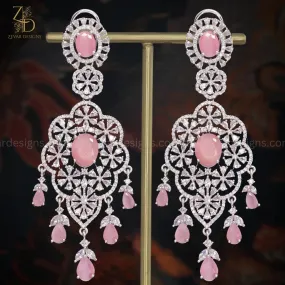 Pink Designer AD Earrings