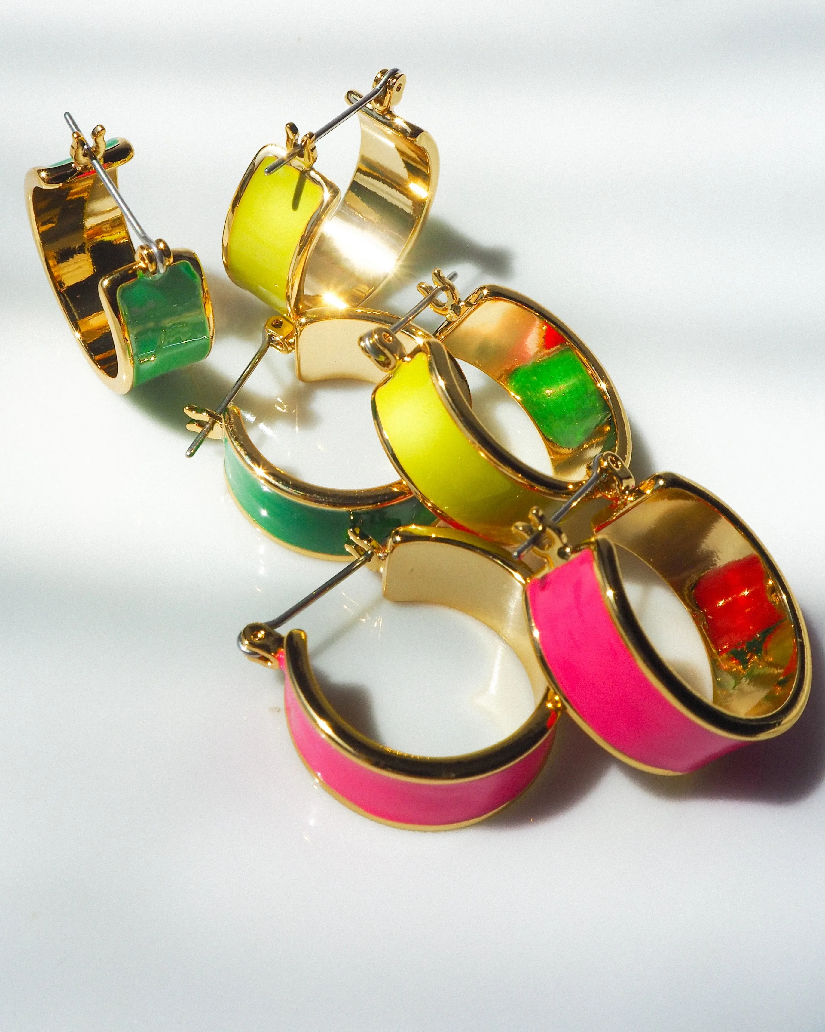 Positano Hoops- Hot Pink- Gold