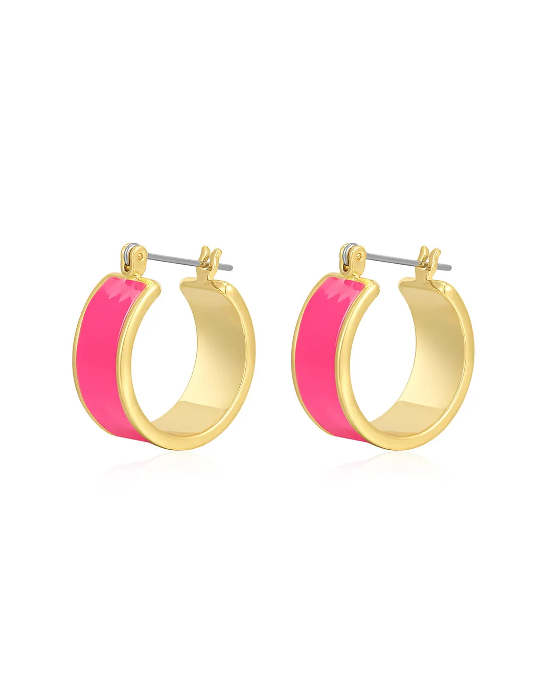 Positano Hoops- Hot Pink- Gold