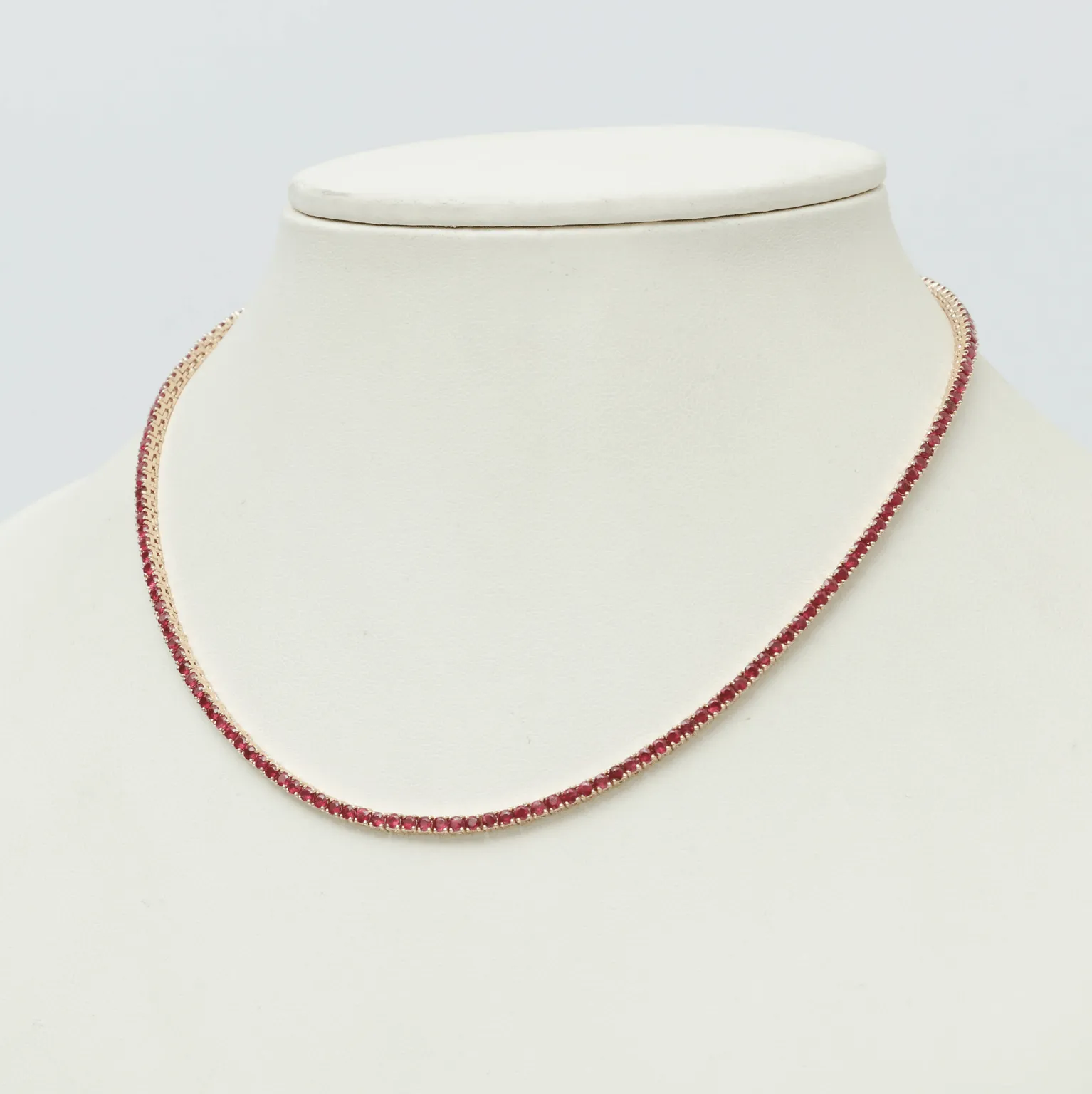 Ruby Tennis Necklace 4-Prong