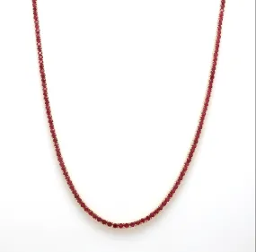 Ruby Tennis Necklace 4-Prong