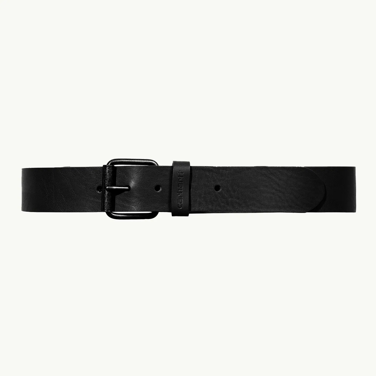 Script Leather Belt - Black