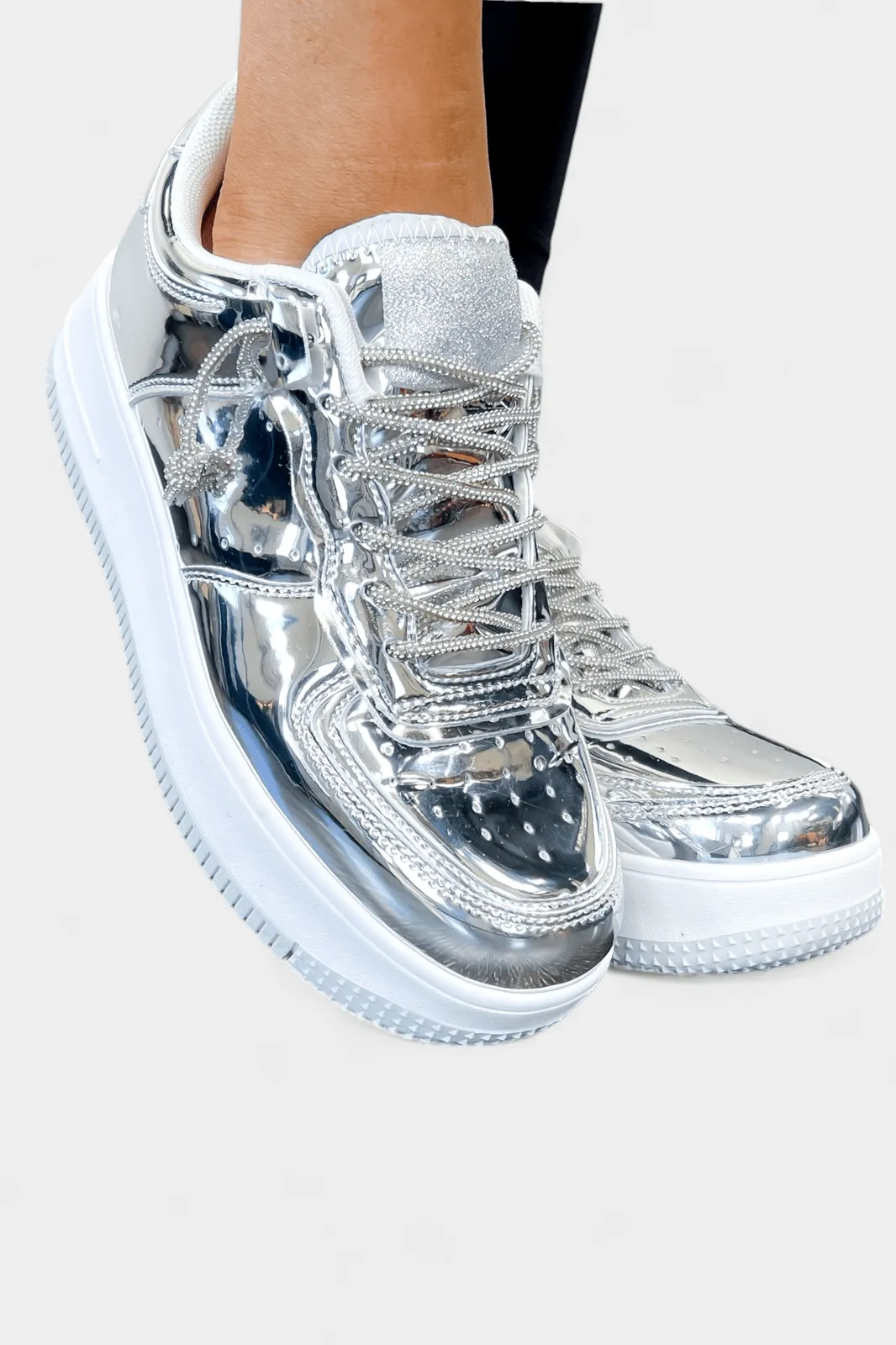 Silver Metallic Sneakers