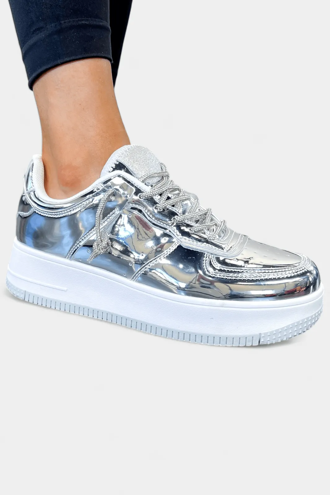 Silver Metallic Sneakers