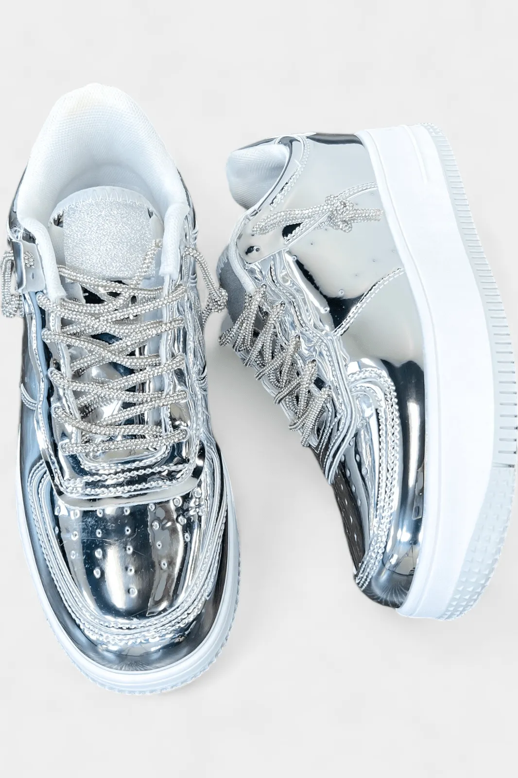 Silver Metallic Sneakers