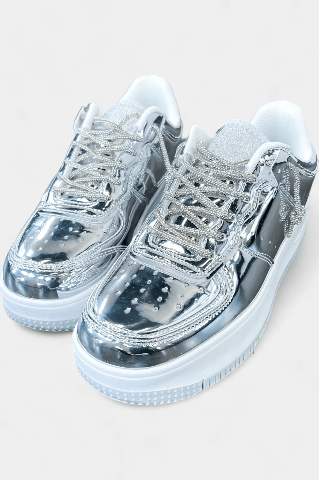 Silver Metallic Sneakers