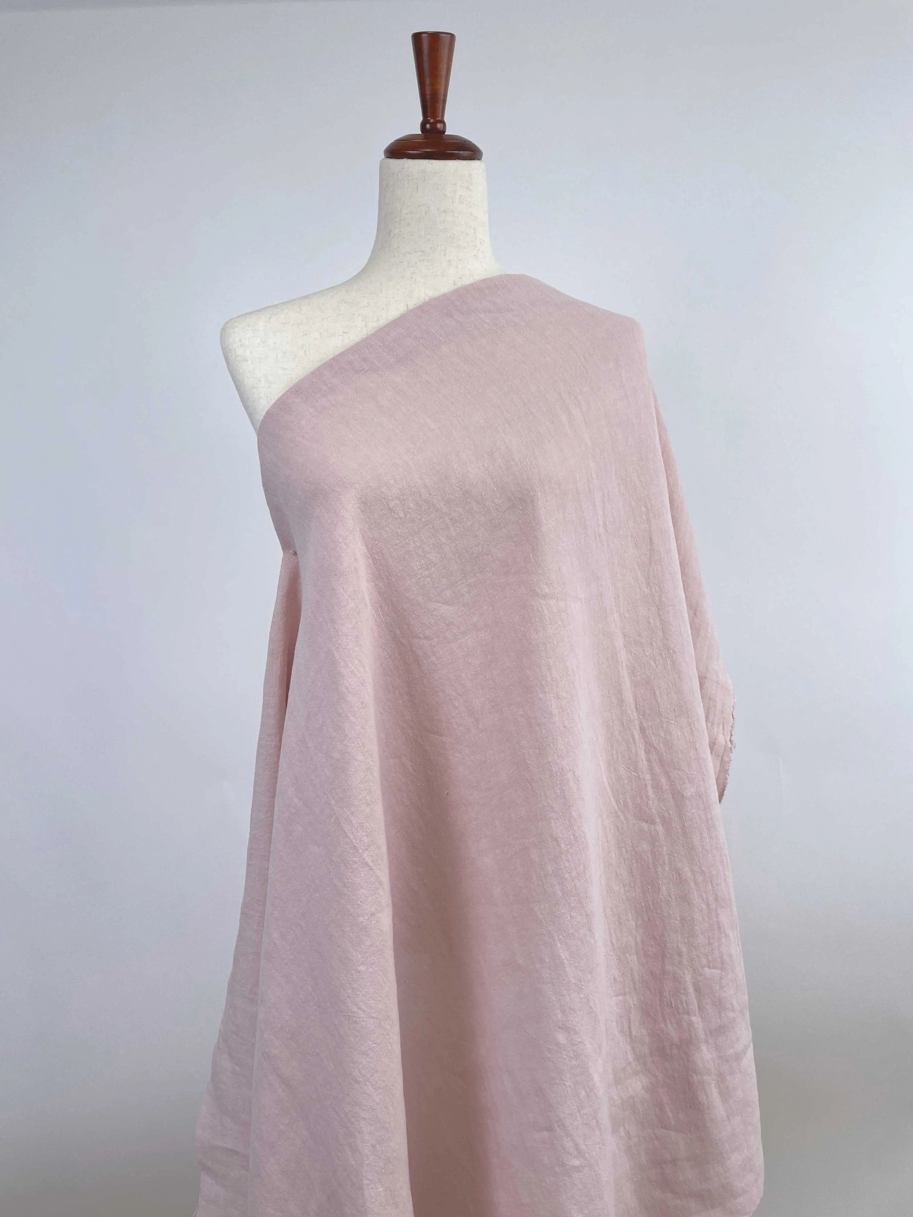 Soft Washed Lightweight Linen Fabric in Pink