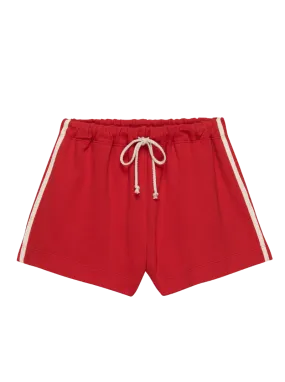 The Stripe Eco-Terry Short in Tomato