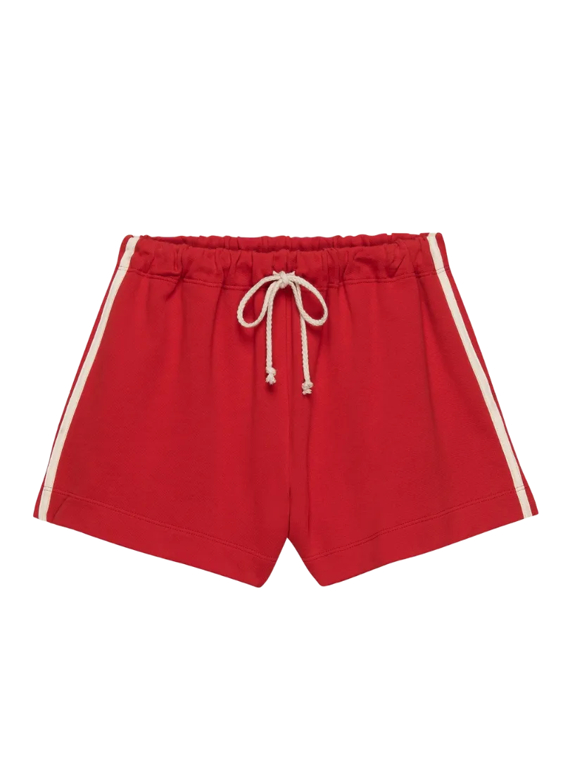 The Stripe Eco-Terry Short in Tomato